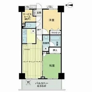 ライオンズマンション調布小島町【7階】の間取り