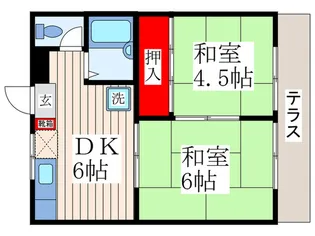 コーポ一之江B棟【1階】の間取り