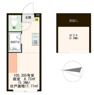 ハーモニーテラス東陽IV【2階】の間取り