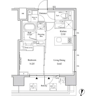 ザ・パークハビオ代々木【5階】の間取り