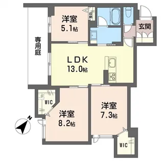 ザ・ワン【1階】の間取り