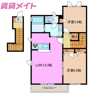 雪月花A棟【2階】の間取り