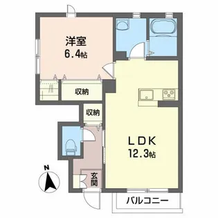 フラット城南II【1階】の間取り