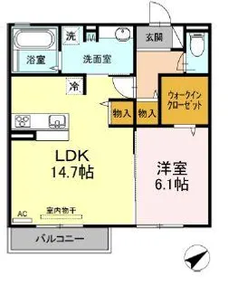 サンモール東川口 B棟【2階】の間取り