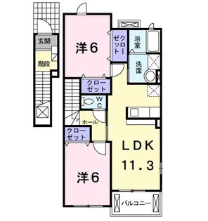ルーエ B【2階】の間取り
