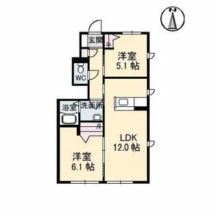 ラ・ヴィータ金岡西町 弐番館【1階】の間取り