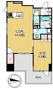 アトラス天王寺【3階】の間取り