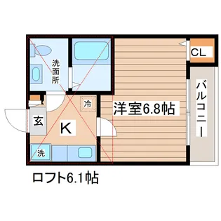 スマイス愛宕橋【1階】の間取り