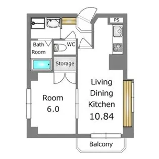 南大通りイステートハイツ【6階】の間取り