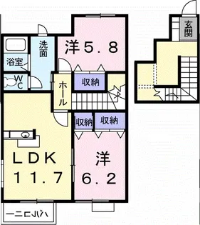 メモリアルビレッジV【2階】の間取り