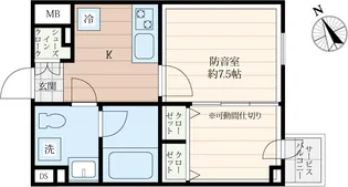 「防音マンション」クリオラモード新江古田サウンドテラス【3階】の間取り