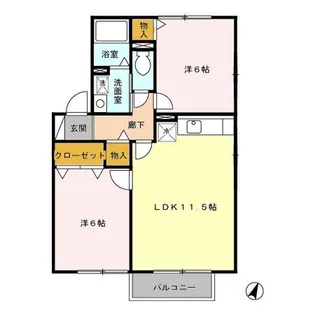 カームヒルズA【2階】の間取り