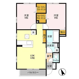 ローズコート・HD棟【1階】の間取り