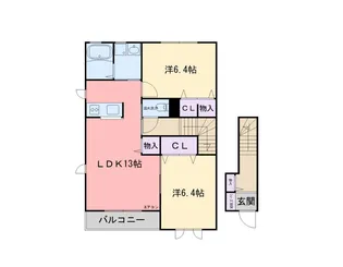 メルベーユ筒井A棟【2階】の間取り