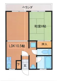 舛沢ハイツ【3階】の間取り