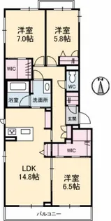 キヨール東原 B棟【3階】の間取り