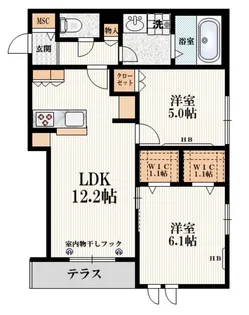grace東山【1階】の間取り