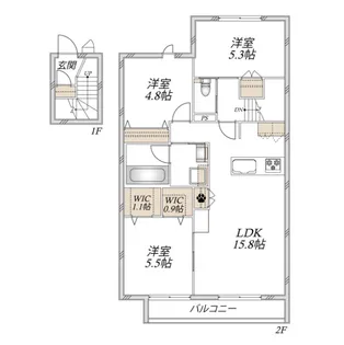 【ヘーベルメゾン】(仮称)桜区田島メゾン【2階】の間取り
