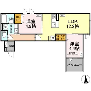 セレスティア荒川N【2階】の間取り