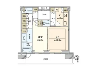 グラングリーン大阪THE NORTH RESIDENCE【19階】の間取り