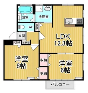 ファーストハイツII北棟【1階】の間取り