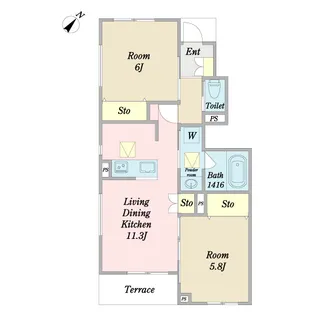 トラスティ東川口【1階】の間取り
