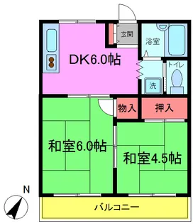 リバーハイツ【1階】の間取り