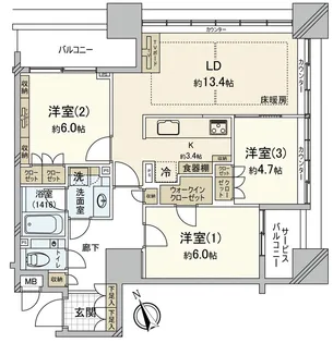 ガレリア・サーラ【6階】の間取り