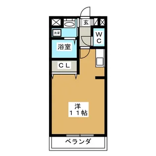 レーベンス柏木【1階】の間取り