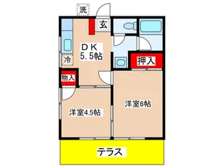つばき荘【1階】の間取り