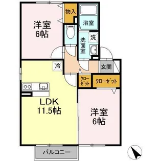 ザ・ギャラリーD【2階】の間取り