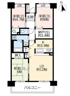 UR八千代ゆりのき台パークシティ【5階】の間取り