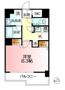 イーリス弘明寺【6階】の間取り