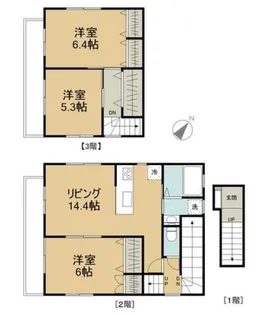 サンライズ舎人【3階】の間取り