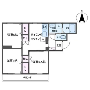加登屋サンハイツ2号館【1階】の間取り