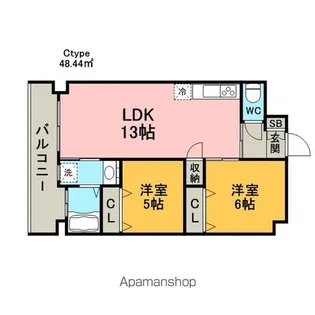 No.88 MARINAGATE SUNS【2階】の間取り