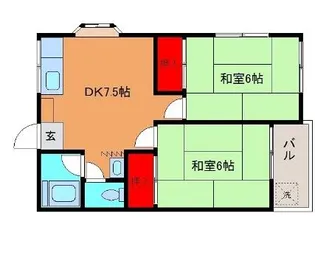 グリーンハイツ元木【2階】の間取り