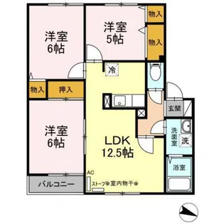 ハイセレールはまなす【1階】の間取り