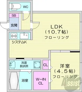 フローラリア美園【1階】の間取り