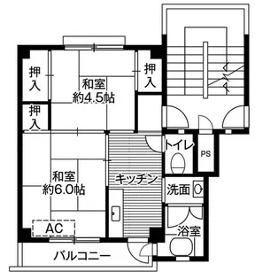 ビレッジハウス湖東2号棟【5階】の間取り