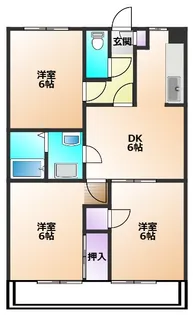 モンテボヌール【3階】の間取り