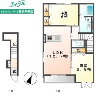 ファミールA【2階】の間取り