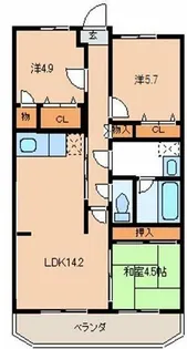 クオリア【3階】の間取り