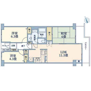 ガーデンプラザ柴又弐番館【4階】の間取り