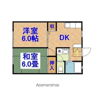 ユニハイツA棟【2階】の間取り