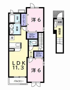 ローズアイズ【2階】の間取り