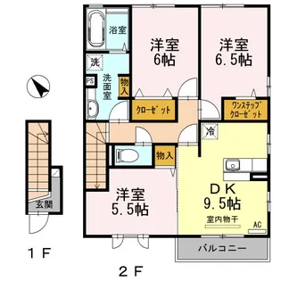 レスポワ-ル岡小名 B【2階】の間取り