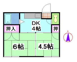 本庄ハイツ【2階】の間取り