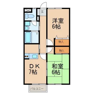 天神パレス B【1階】の間取り