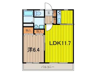 プリ ソレアード【1階】の間取り